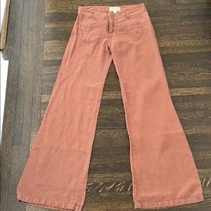 Linen wide leg pants